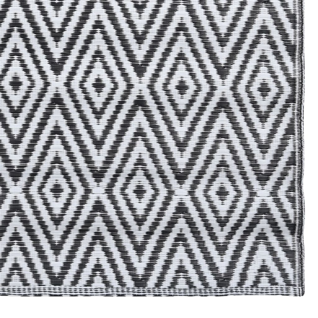 Buitenkleed 80X150 Cm Pp Wit En Zwart 80 x 150 cm