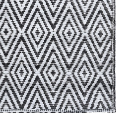 Buitenkleed 80X150 Cm Pp Wit En Zwart 80 x 150 cm