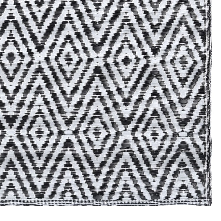 Buitenkleed Pp 120 x 180 cm Wit en zwart