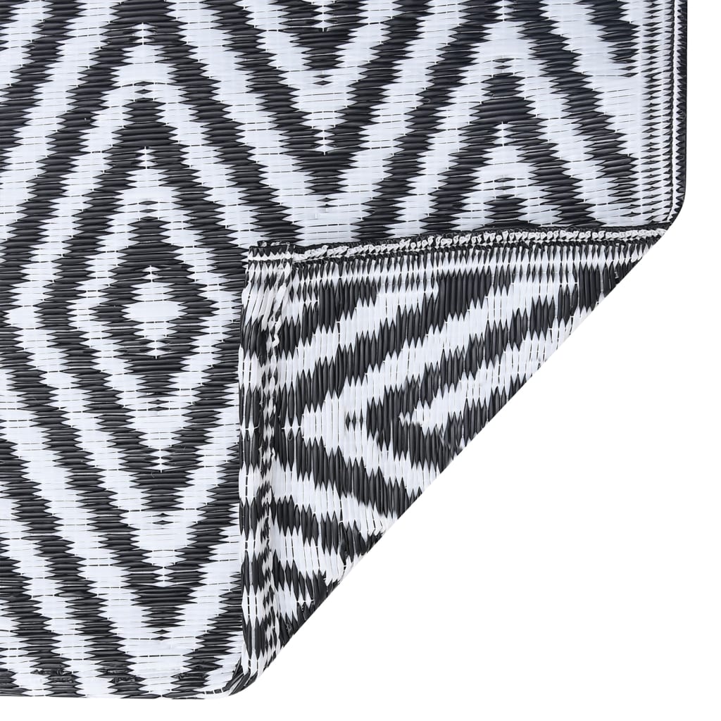 Buitenkleed Pp 120 x 180 cm Wit en zwart