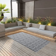 Outdoor rug ARAKIL 120x180 cm PP white and black
