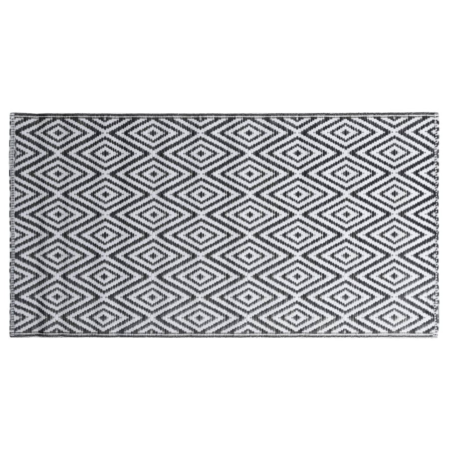Buitenkleed Pp 160 x 230 cm Wit en zwart