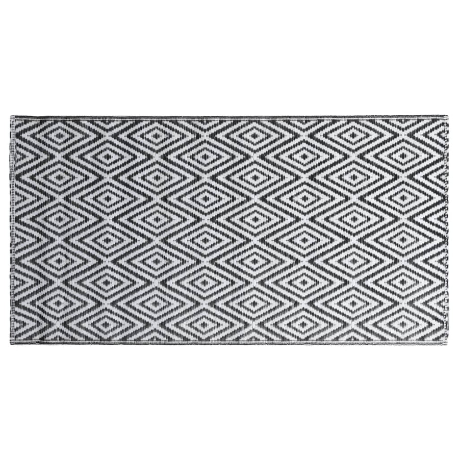Buitenkleed Pp 190 x 290 cm Wit en zwart