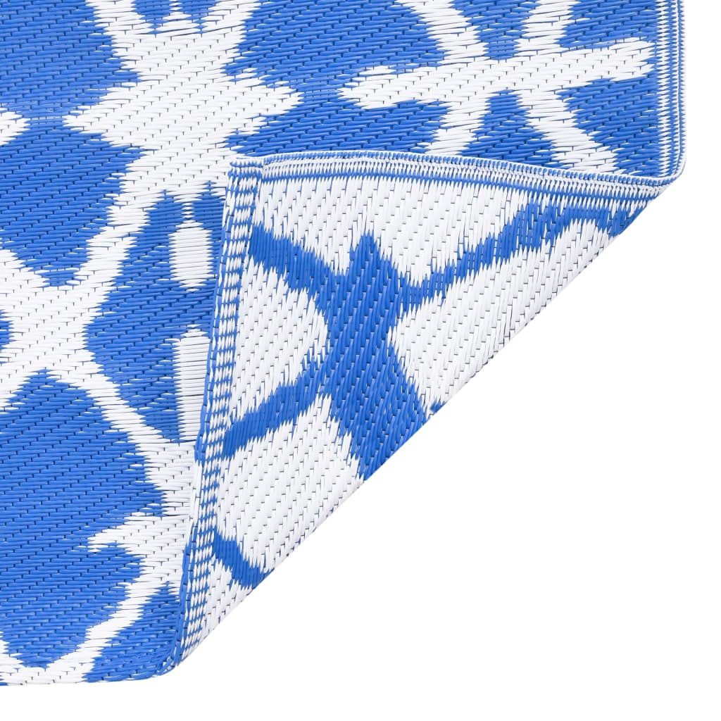 Buitenkleed 80X150 Cm Pp Blauw En Wit 80 x 150 cm