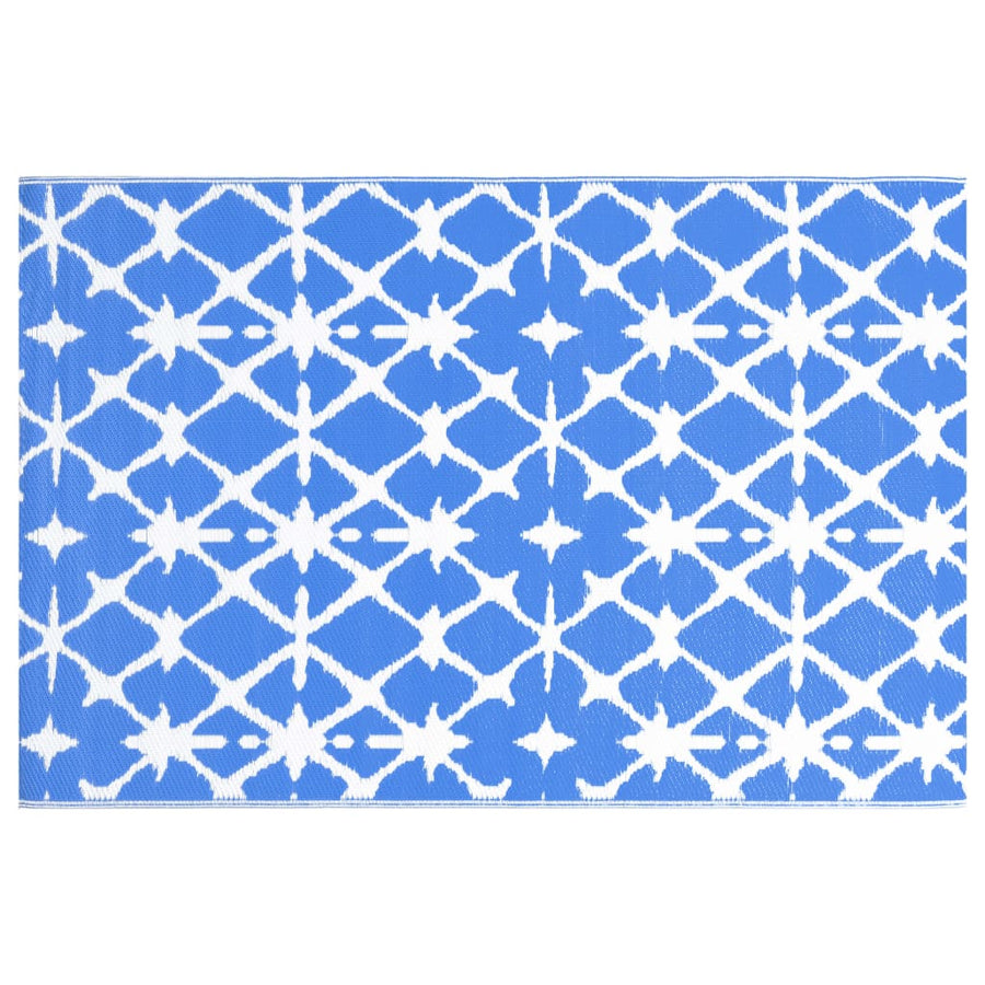 Buitenkleed ARAKIL 190x290 cm PP blauw en wit
