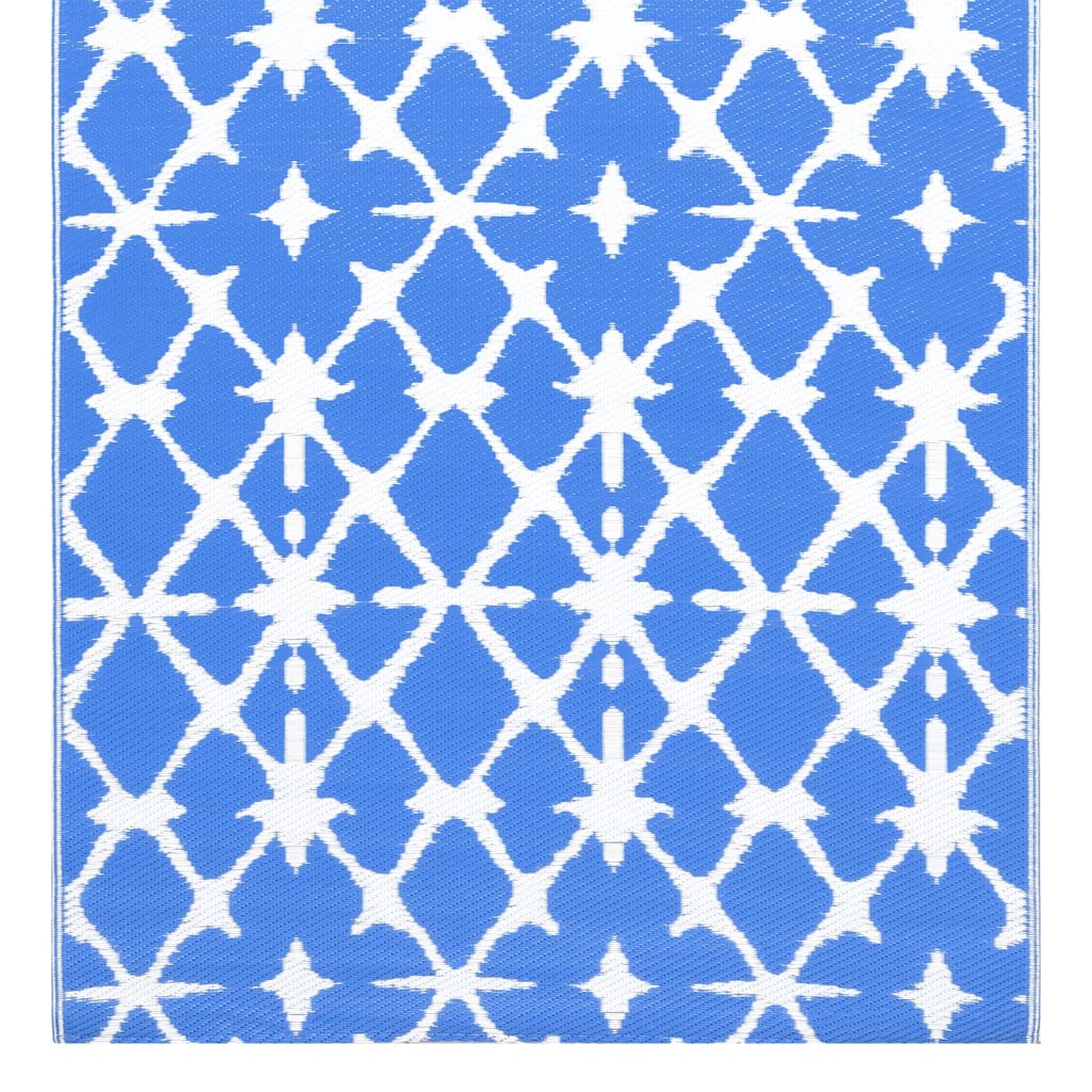 Buitenkleed 190X290 Cm Pp Blauw En Wit 190 x 290 cm