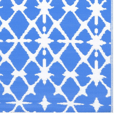 Buitenkleed 190X290 Cm Pp Blauw En Wit 190 x 290 cm