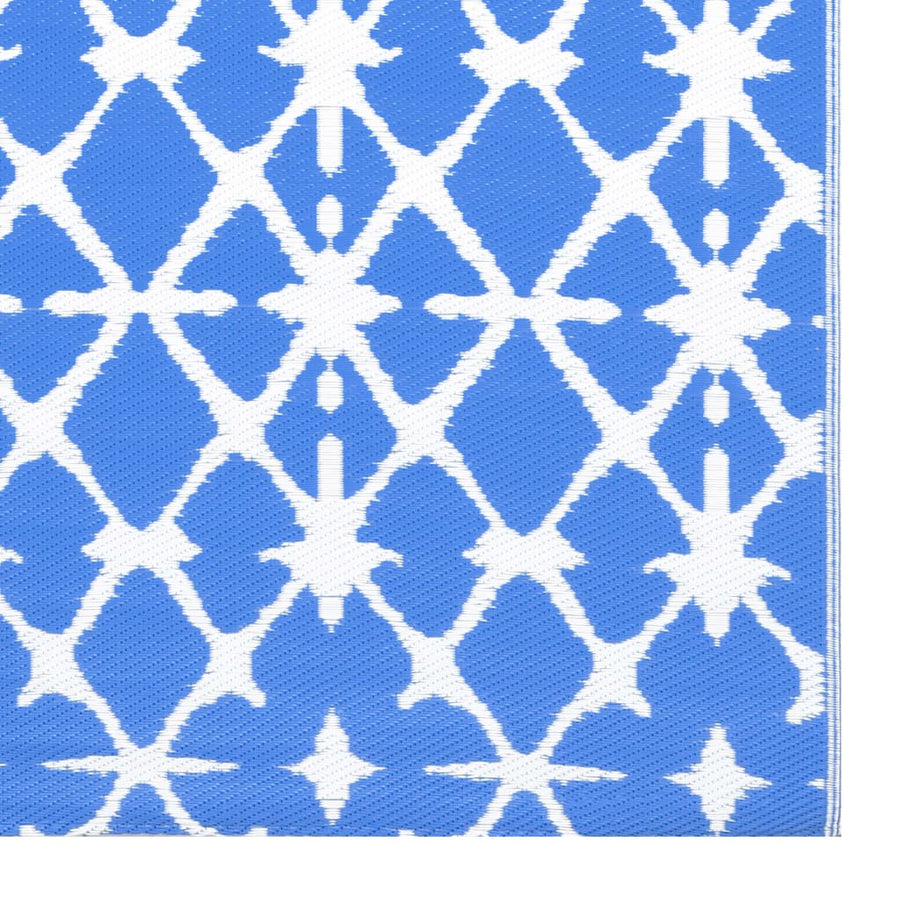 Buitenkleed ARAKIL 190x290 cm PP blauw en wit