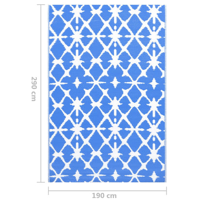 Buitenkleed 190X290 Cm Pp Blauw En Wit 190 x 290 cm