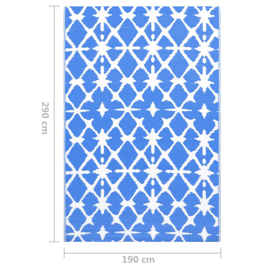 Buitenkleed ARAKIL 190x290 cm PP blauw en wit