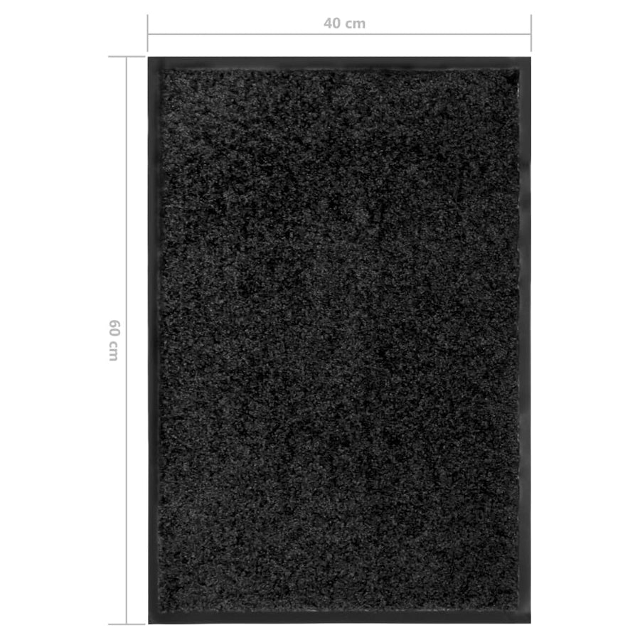Deurmat Wasbaar 40 x 60 cm Zwart