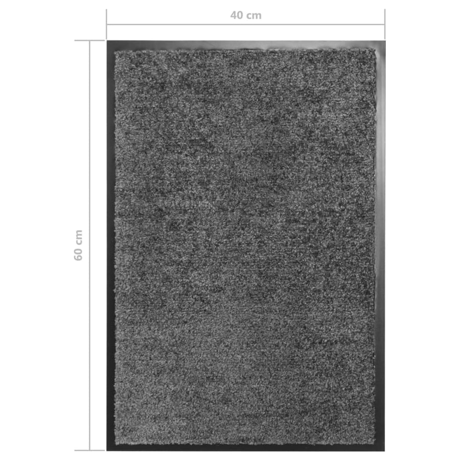 Deurmat wasbaar 40x60 cm antraciet 40 x 60 cm Antraciet