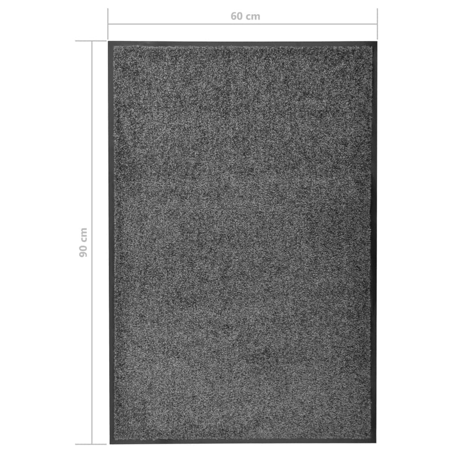 Deurmat wasbaar 60x90 cm antraciet 60 x 90 cm Antraciet