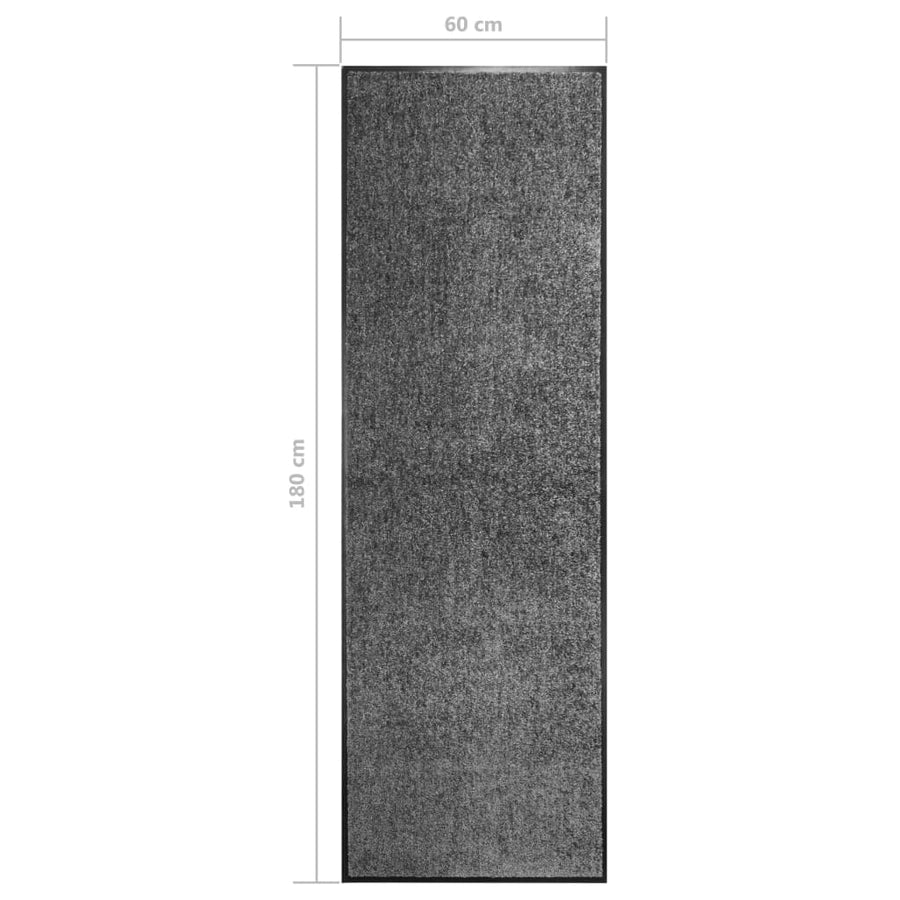 Deurmat wasbaar 60x180 cm antraciet 60 x 180 cm Antraciet