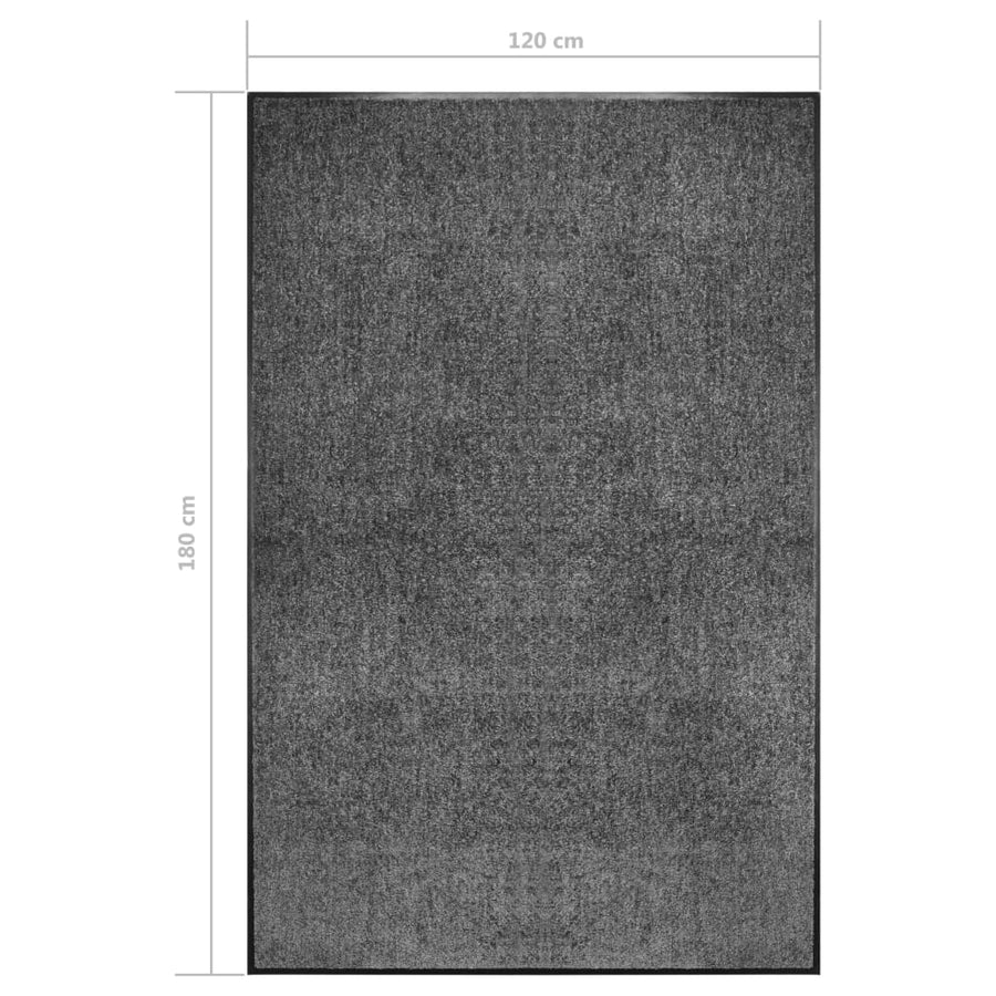 Deurmat Wasbaar 120 x 180 cm Antraciet