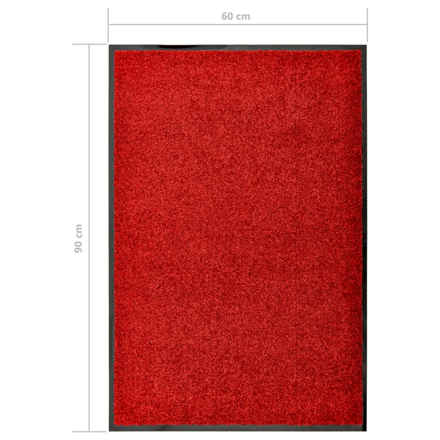 Deurmat wasbaar 60x90 cm rood 60 x 90 cm Rood