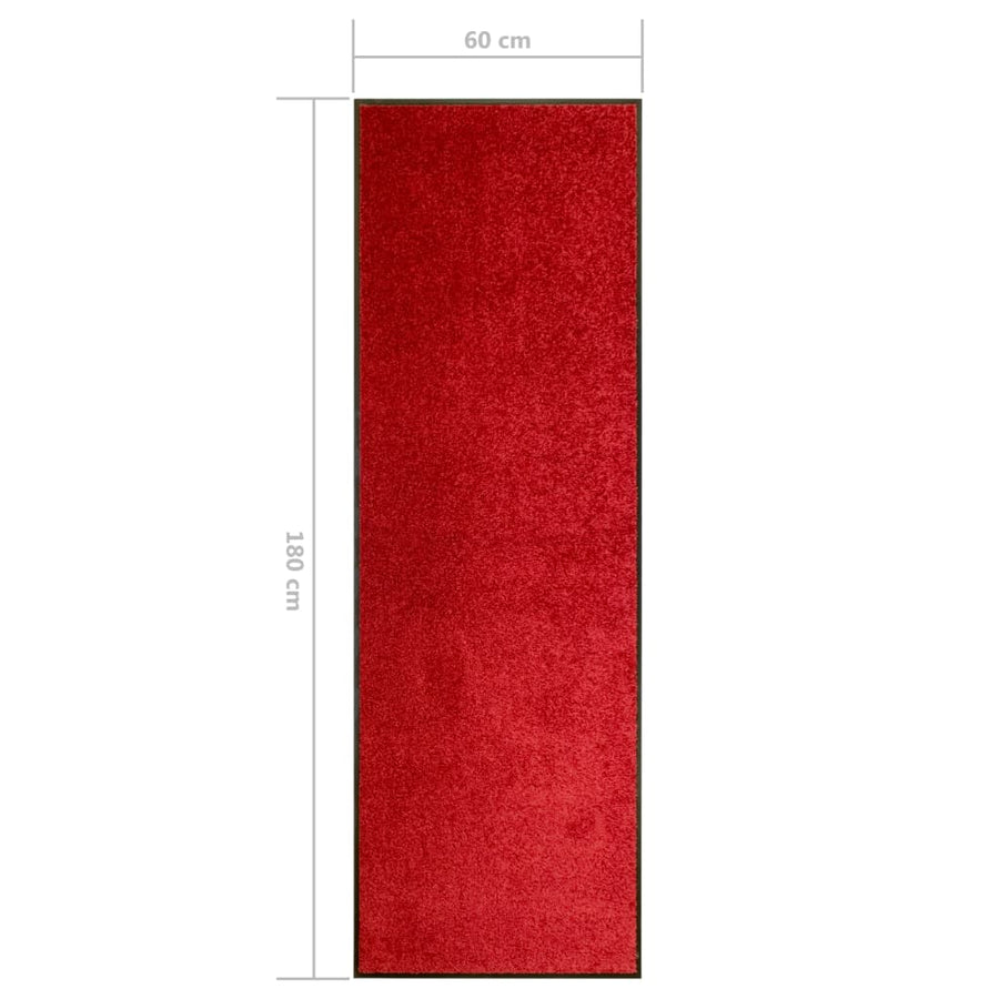 Deurmat wasbaar 60x180 cm rood 60 x 180 cm Rood