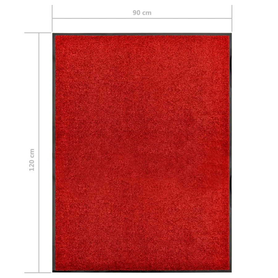 Deurmat wasbaar 90x120 cm rood 90 x 120 cm Rood