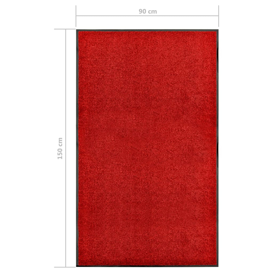 Deurmat Wasbaar 90 x 150 cm Rood