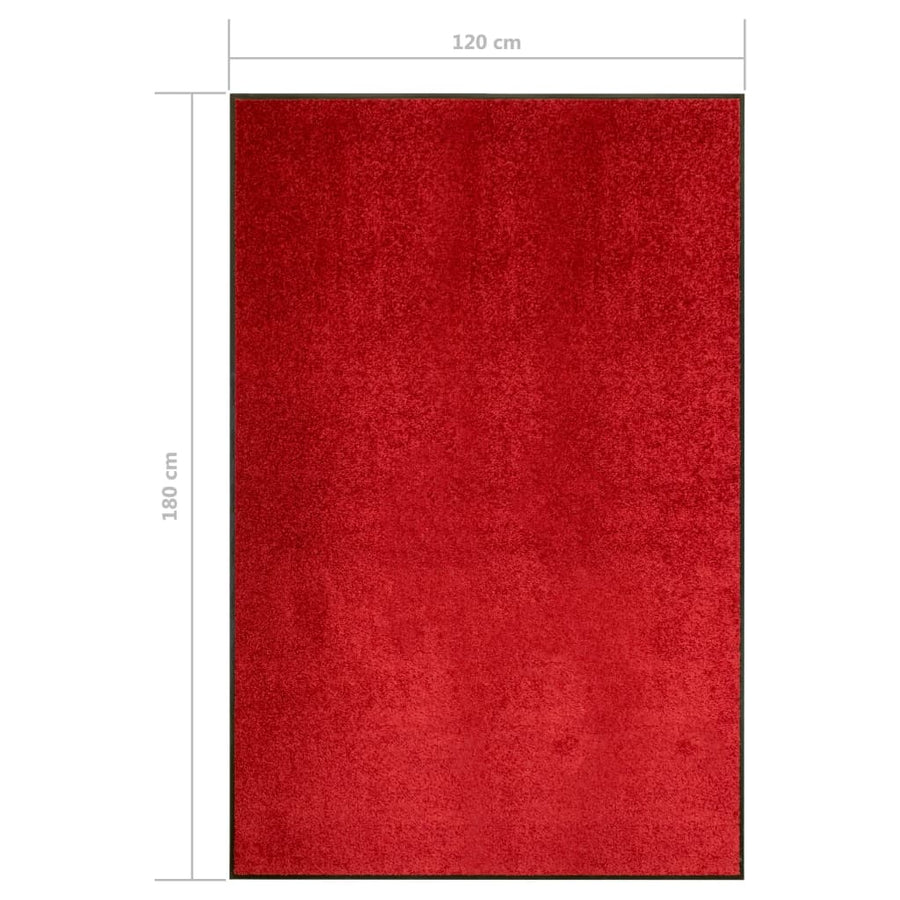 Deurmat wasbaar 120x180 cm rood 120 x 180 cm Rood