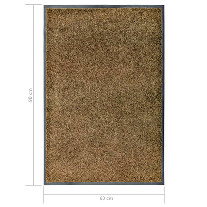 Deurmat Wasbaar 60 x 90 cm Bruin