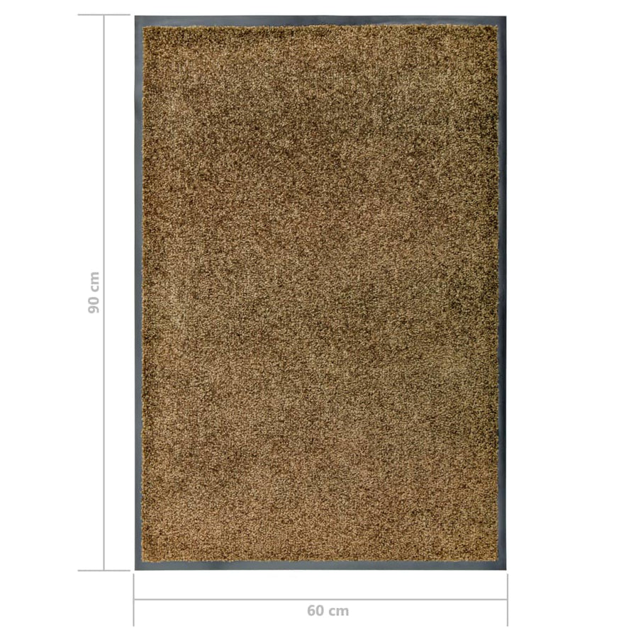 Deurmat Wasbaar 60 x 90 cm Bruin