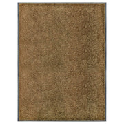 Washable doormat 90x120 cm brown