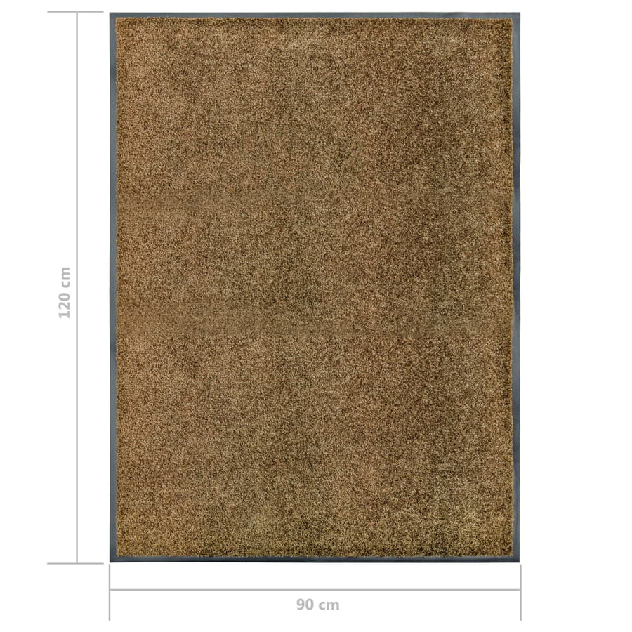 Deurmat wasbaar 90x120 cm bruin 90 x 120 cm Bruin