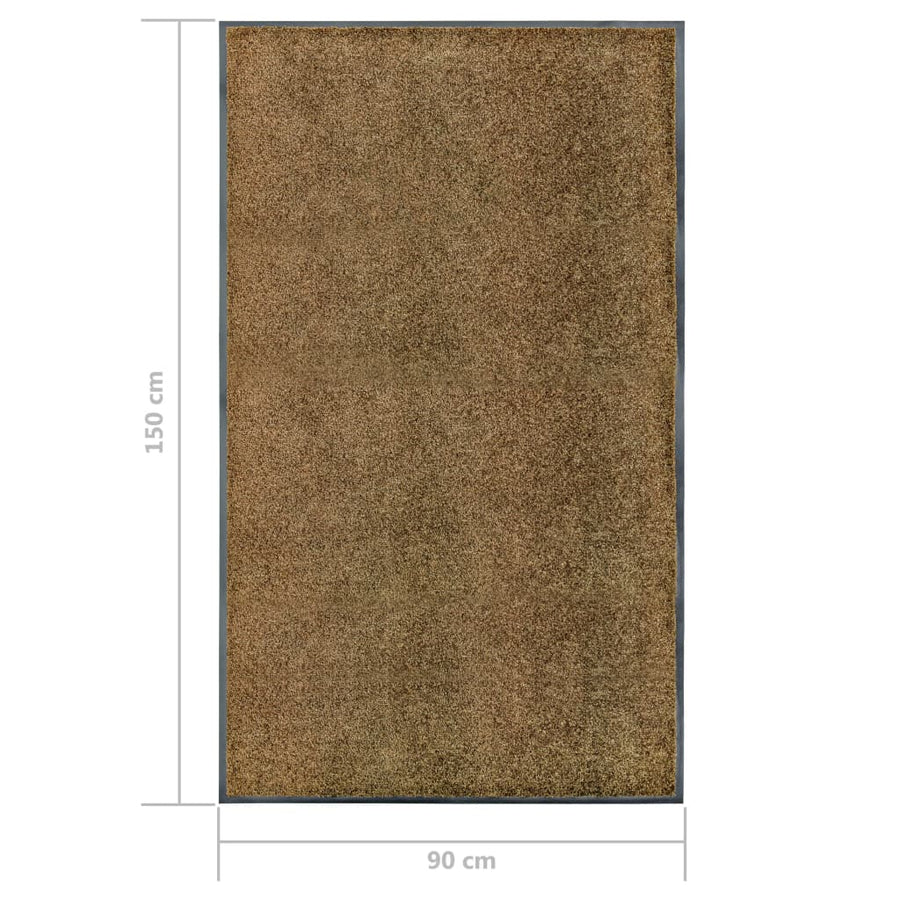 Deurmat wasbaar 90x150 cm bruin 90 x 150 cm Bruin