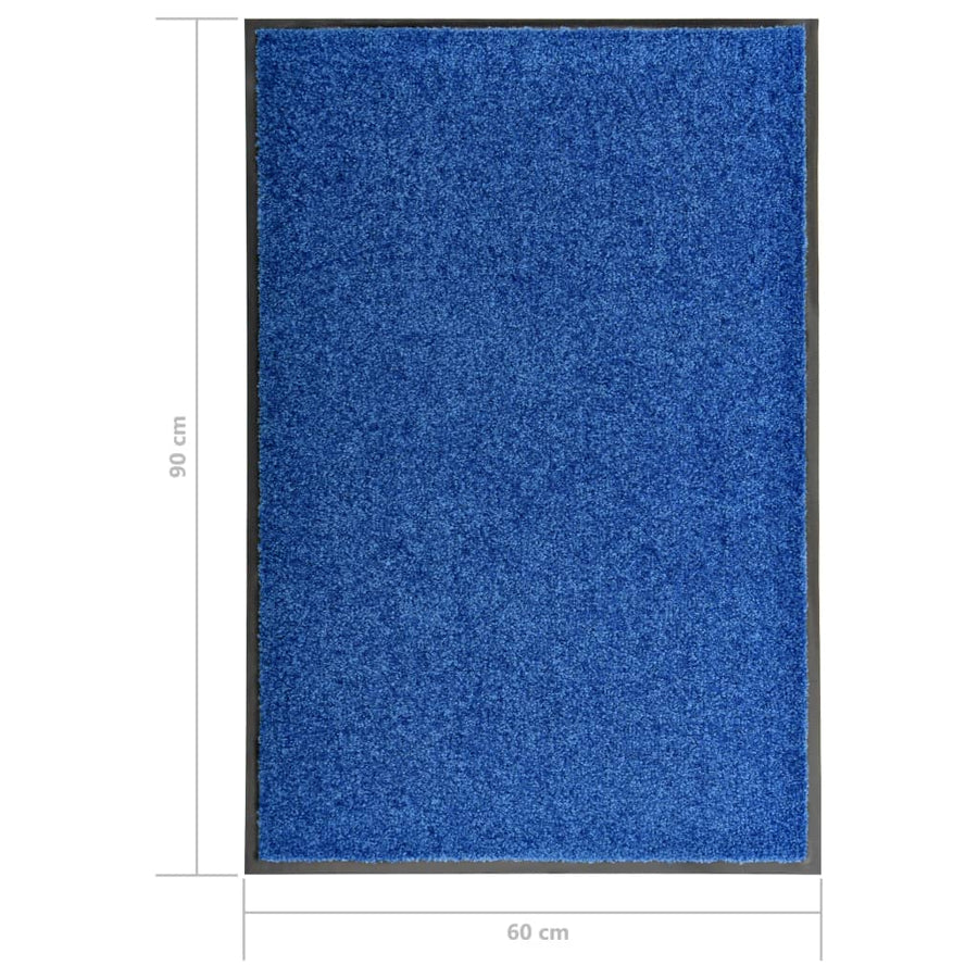 Deurmat wasbaar 60x90 cm blauw 60 x 90 cm Blauw