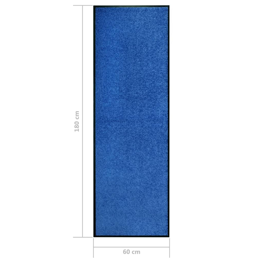 Deurmat wasbaar 60x180 cm blauw 60 x 180 cm Blauw