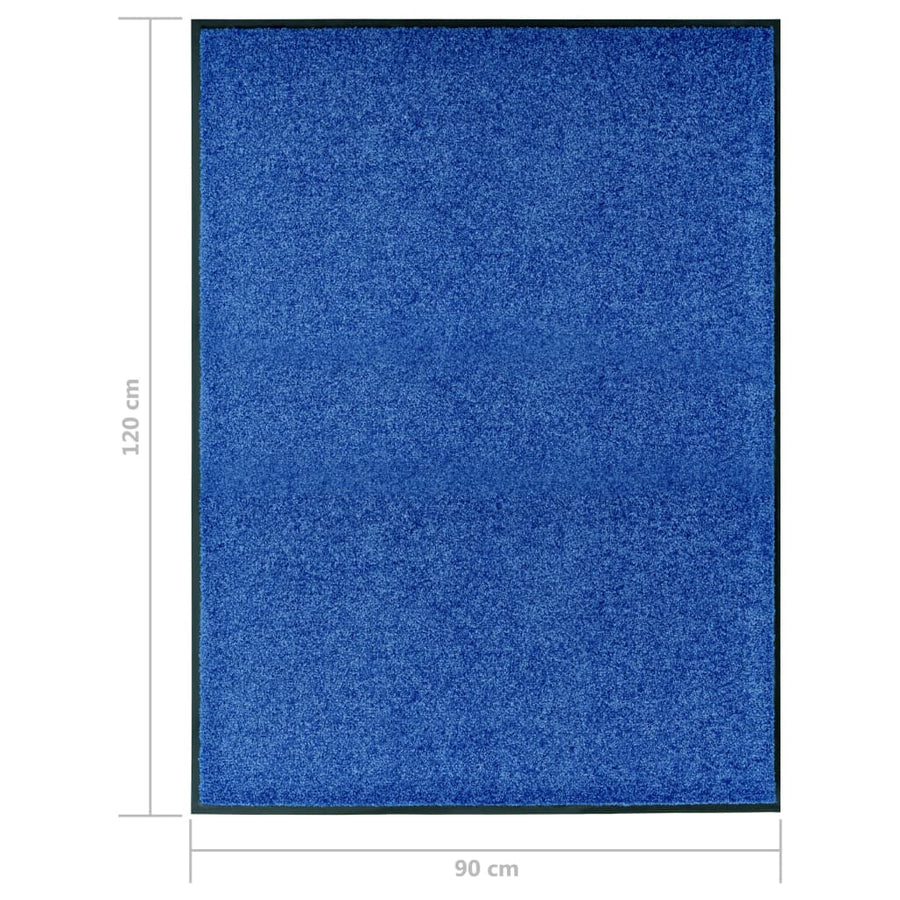 Deurmat wasbaar 90x120 cm blauw 90 x 120 cm Blauw