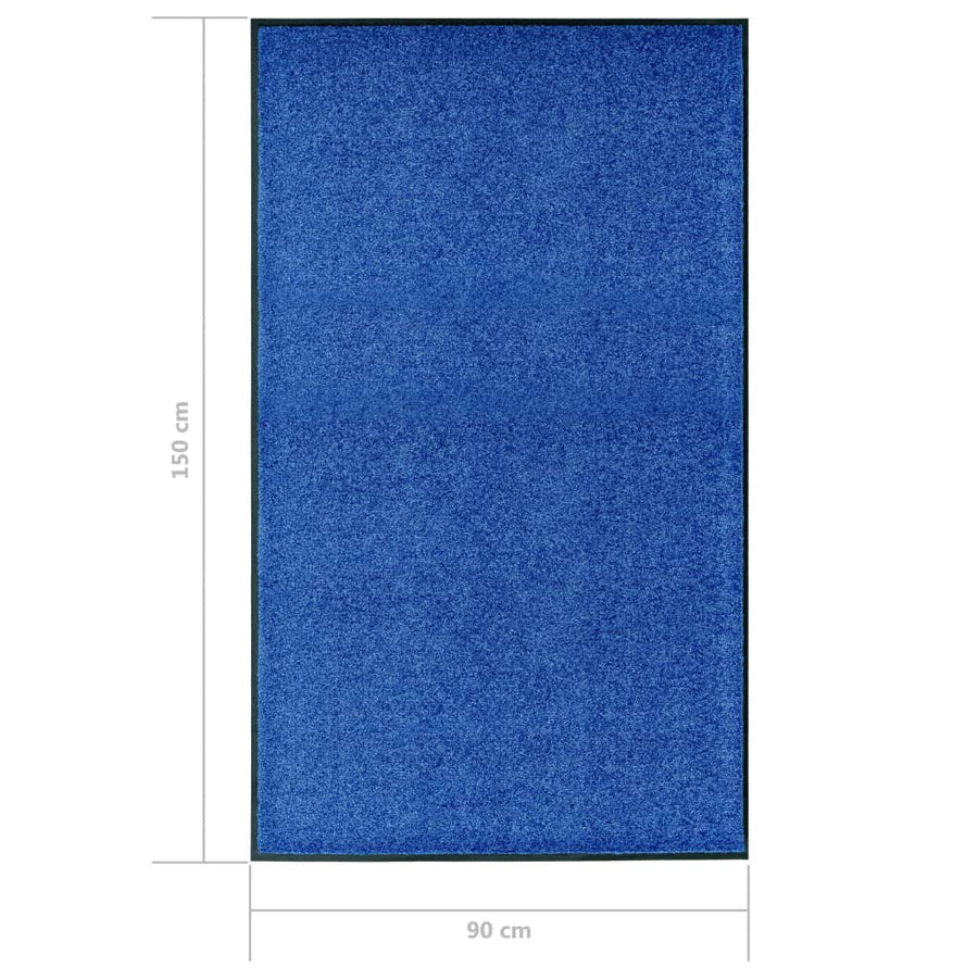 Deurmat wasbaar 90x150 cm blauw 90 x 150 cm Blauw