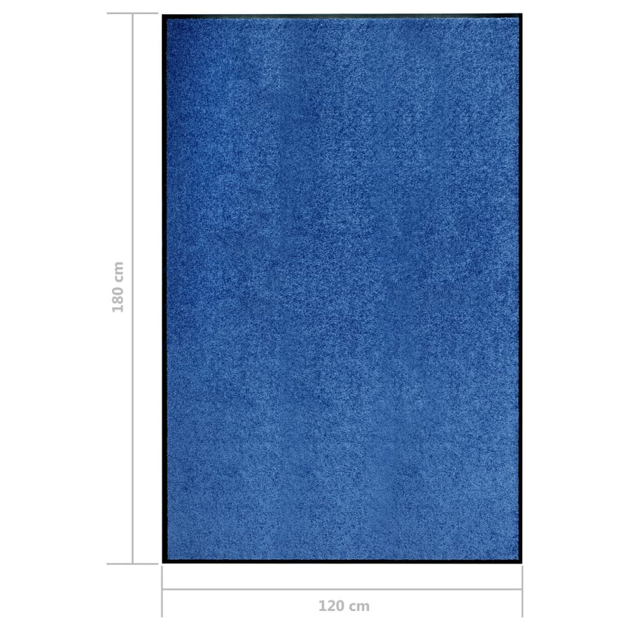 Deurmat Wasbaar 120 x 180 cm Blauw