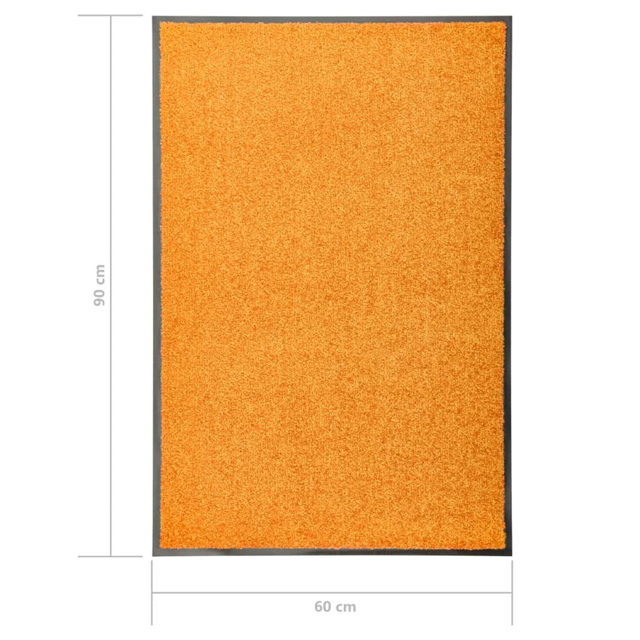 Deurmat wasbaar 60x90 cm oranje 60 x 90 cm orange