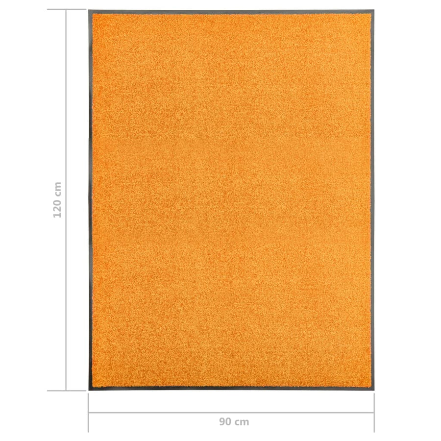 Deurmat wasbaar 90x120 cm oranje 90 x 120 cm orange