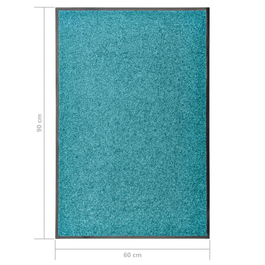 Deurmat wasbaar 60x90 cm cyaan 60 x 90 cm cyan