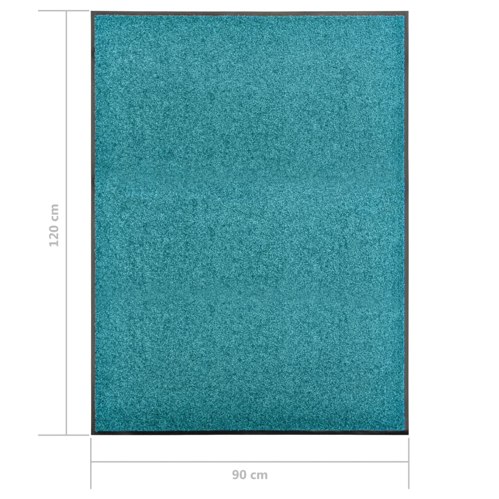 Deurmat Wasbaar 90 x 120 cm cyaan