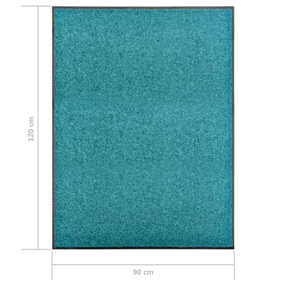 Deurmat Wasbaar 90 x 120 cm cyaan