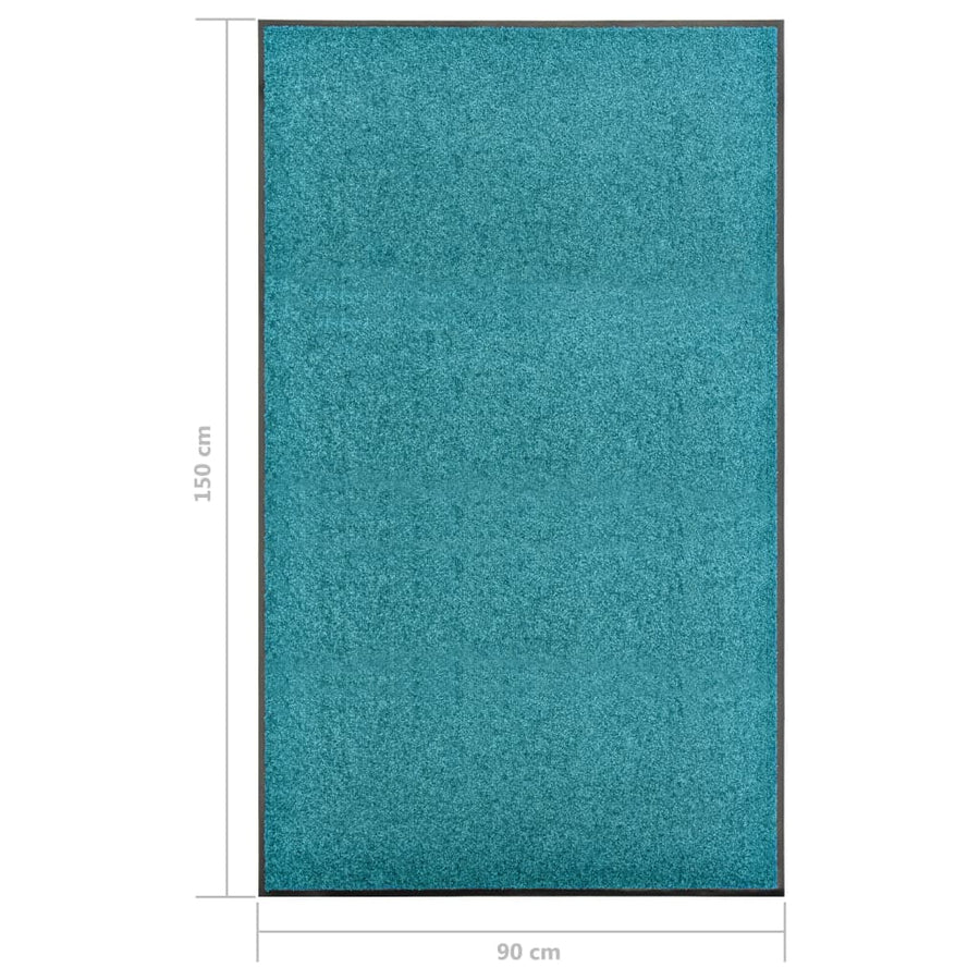 Deurmat wasbaar 90x150 cm cyaan 90 x 150 cm cyan