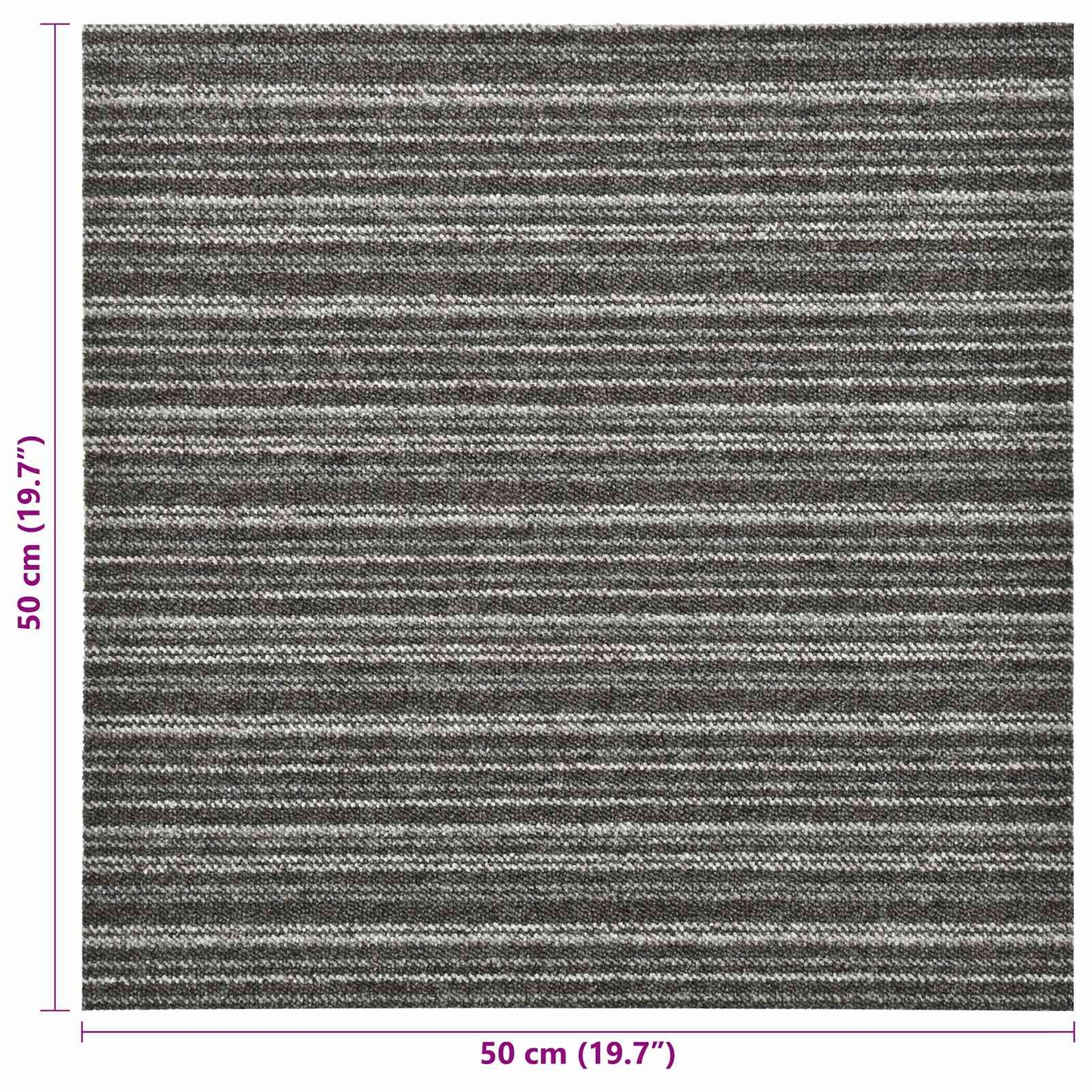 Tapijt 20 pcs Gestreept Antraciet 50 x 50 cm 100% Polypropyleen
