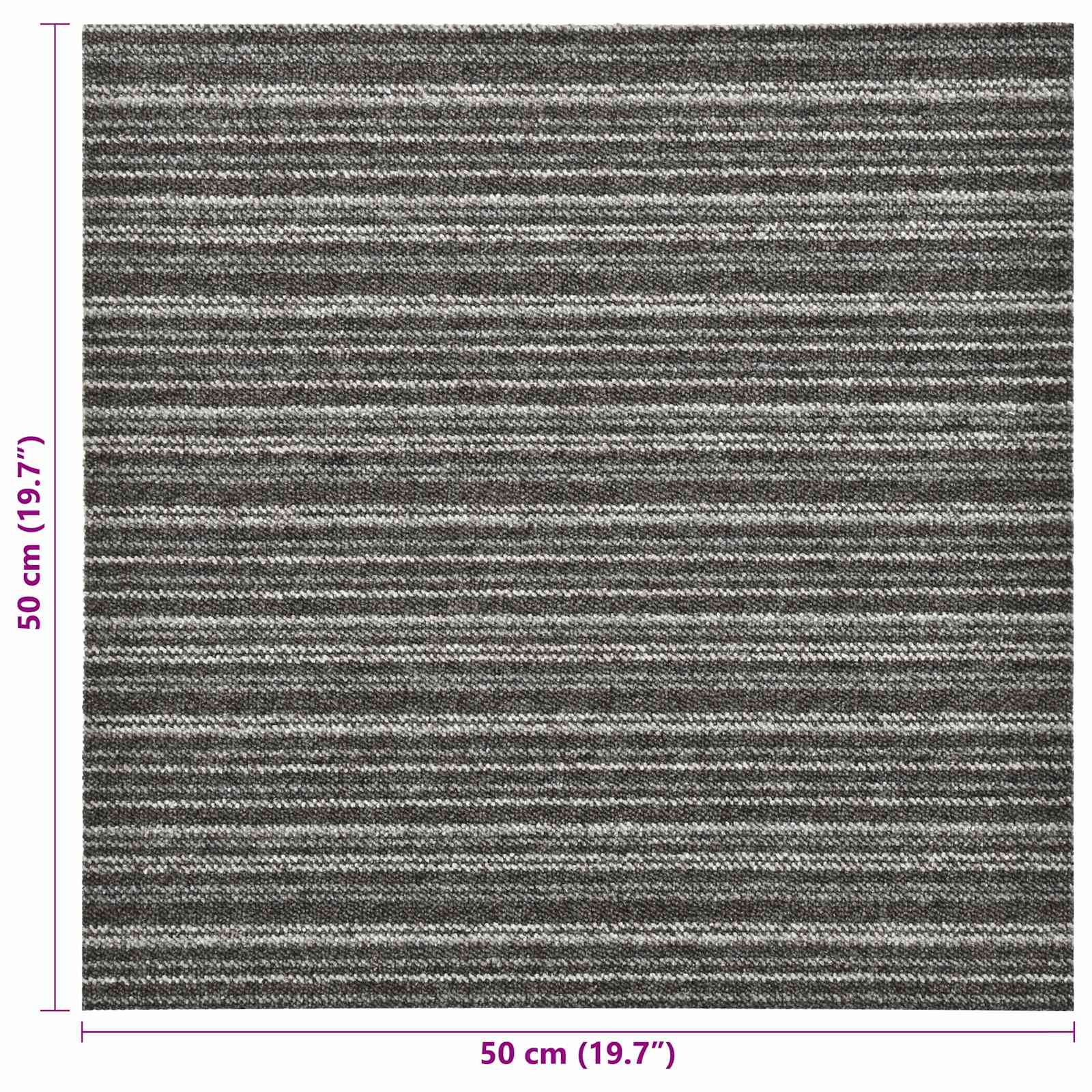 Tapijt 20 pcs Gestreept Antraciet 50 x 50 cm 100% Polypropyleen