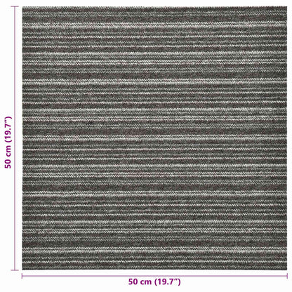 Tapijt 20 pcs Gestreept Antraciet 50 x 50 cm 100% Polypropyleen
