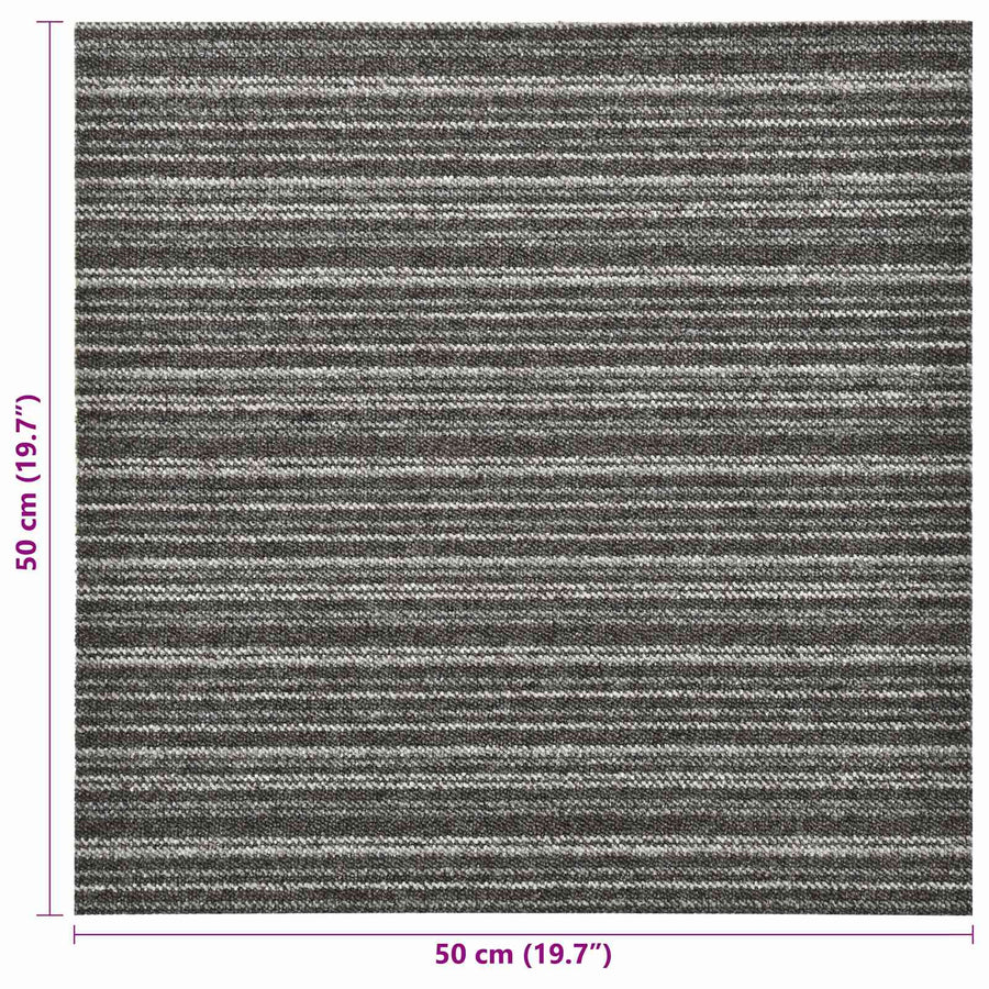 Tapijt 20 pcs Gestreept Antraciet 50 x 50 cm 100% Polypropyleen