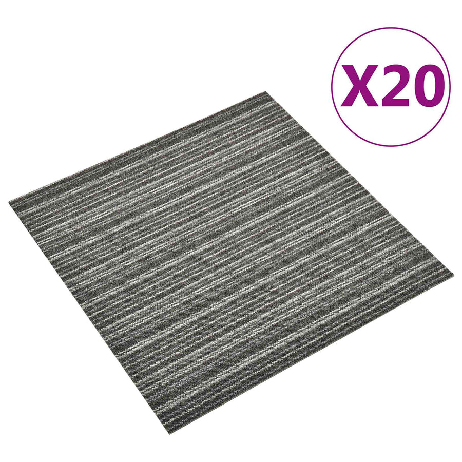 Tapijt 20 pcs Gestreept Antraciet 50 x 50 cm 100% Polypropyleen