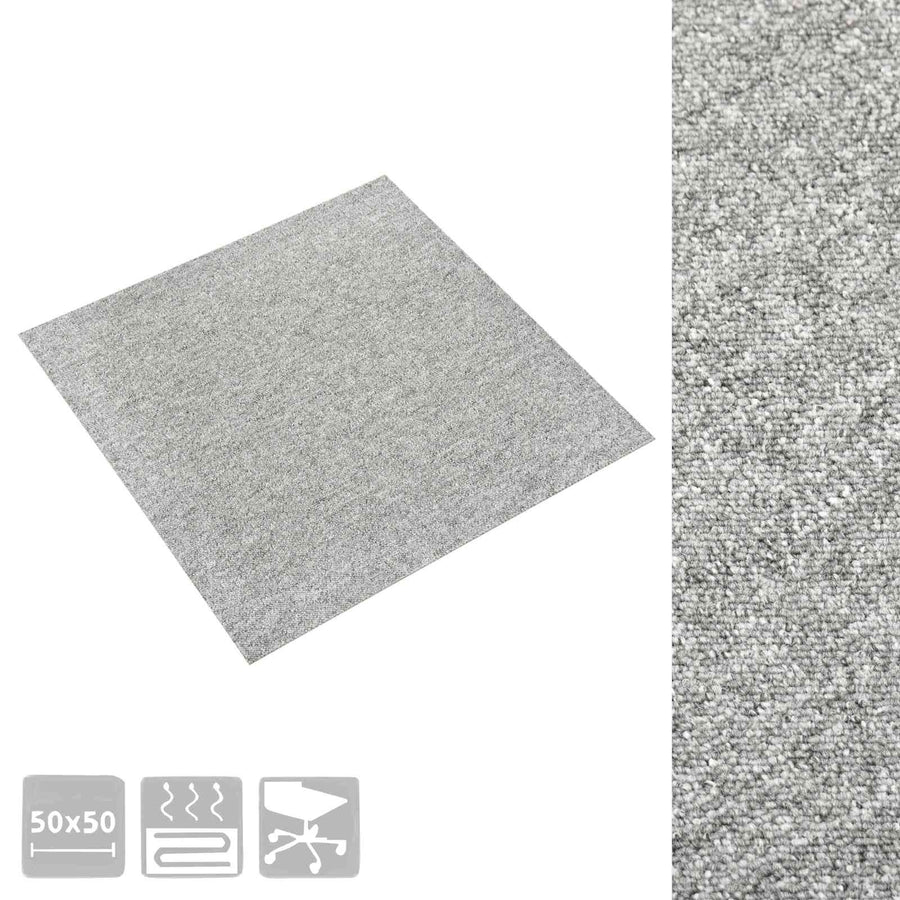 Tapijt 20 pcs Lichtgrijs 50 x 50 cm 100% Polypropyleen