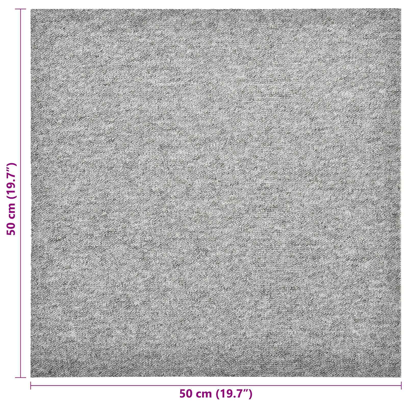 Tapijt 20 pcs Lichtgrijs 50 x 50 cm 100% Polypropyleen