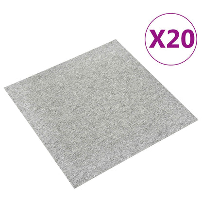 Tapijt 20 pcs Lichtgrijs 50 x 50 cm 100% Polypropyleen
