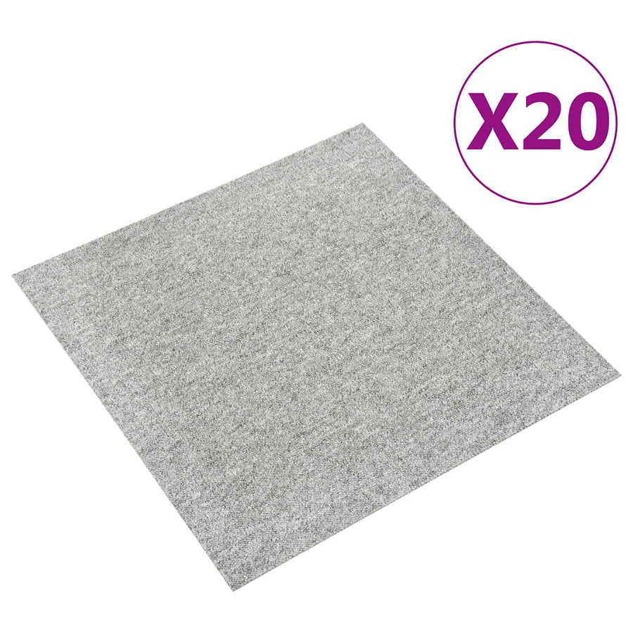 Tapijt 20 pcs Lichtgrijs 50 x 50 cm 100% Polypropyleen