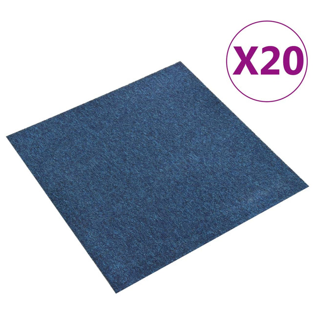 Tapijttegels 20 st 5 m² 50x50 cm donkerblauw Donkerblauw